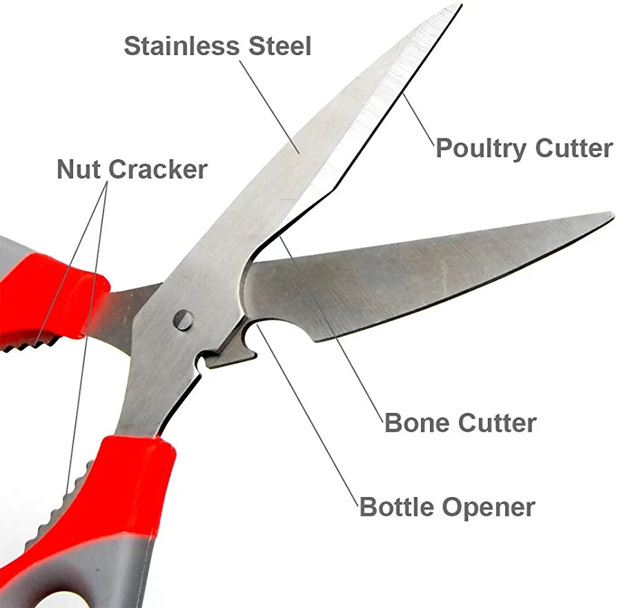 Kitchen Scissors (3 Count) Stainless Steel Shears MultiPurpose Kitchen
