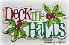 CRAFTECAFE XMAS TITLE premade paper piecing scrapbook diecut piece page WOLFFEY5