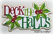 CRAFTECAFE XMAS TITLE premade paper piecing scrapbook diecut piece page WOLFFEY5