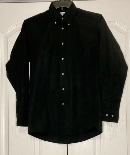 Edwards Men's Black Long Sleeve Button Up Dress Shirt Style 1280-010 Size S 33