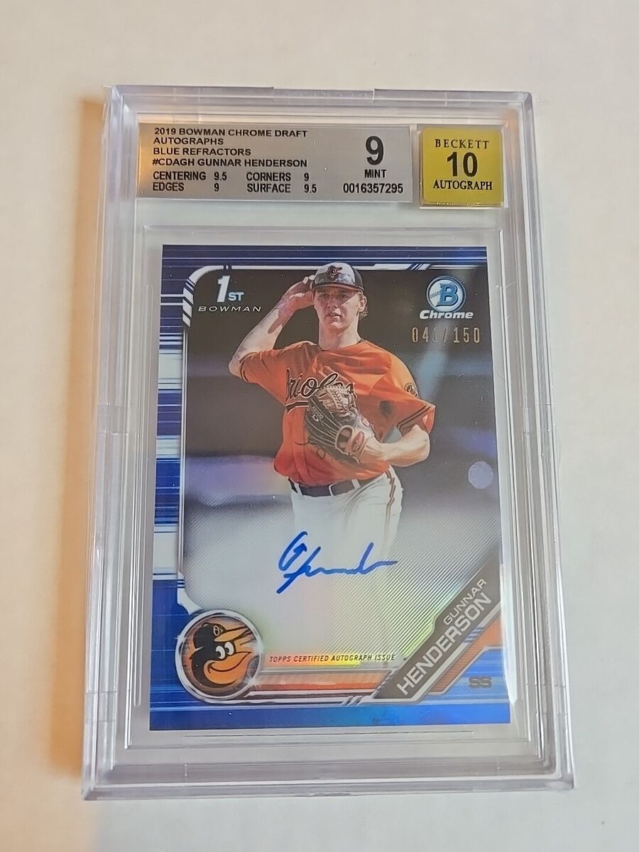 2019 Gunnar Henderson RC Auto Bowman Chrome Blue BGS 9 Only 2019 Gunnar Henderson RC Auto Bowman Chrome Blue BGS 9 Only