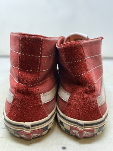 Vans Authentic Womens Mid Top Casual Skate Shoes “Off The Wall” Red Size 9.5 - Picture 2 of 13