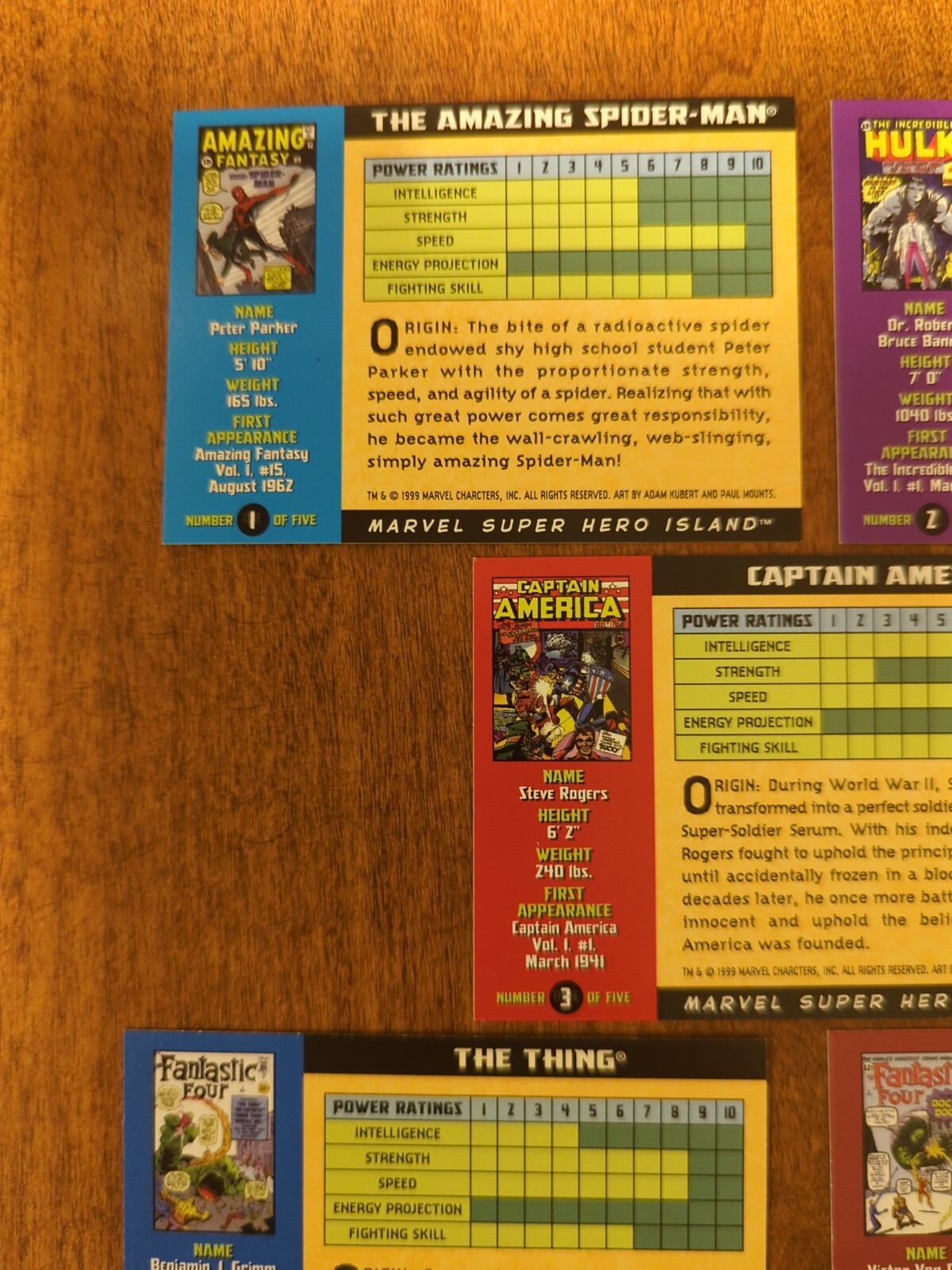 Marvel Super Hero Island Trading Cards 1999 Exclusive Complete Set Of 5 - Picture 6 of 12