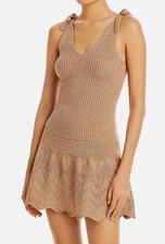 Aqua Womens Ribbed Knit Open Stitch Sweaterdress L73411 Womens Size M
