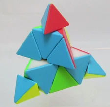 QiMing 3x3x3 PYRAMID SPEED PUZZLE Triangle STICKERLESS Twisty CUBERSPEED Smooth