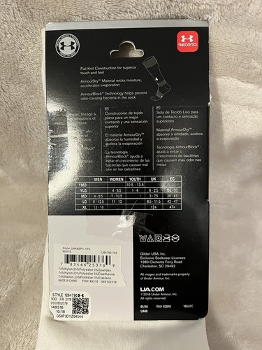 Under Armour Fußballsocken Größe LG weiß neu mit Etikett - Bild 3 von 4