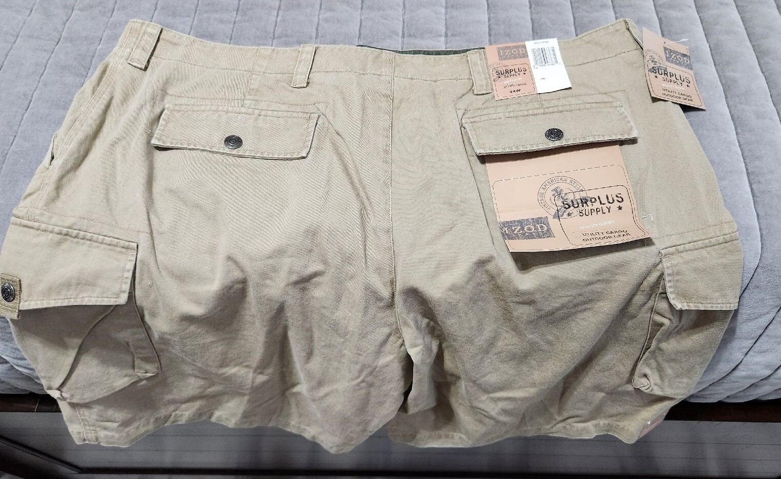 NEW With Tags Izod Surplus Supply Utility Khaki Cargo Shorts Sz 44 eBay
