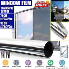 1-5M One Way Silver Reflective Mirror Window Tint Glass Block Heat UV Glare Film