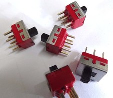 pack of 5 C&K DPDT pcb mount slide switch  1201-M2-C-Q-E-2-2