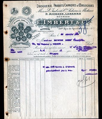 PARIS (XII°) ARTIKEL für KELLER ''MICHAUX & LABARRE / E. IMBERT Chemiker'' 1909