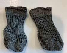 Pair Of Dark Grey Cotton Socks For Dolls