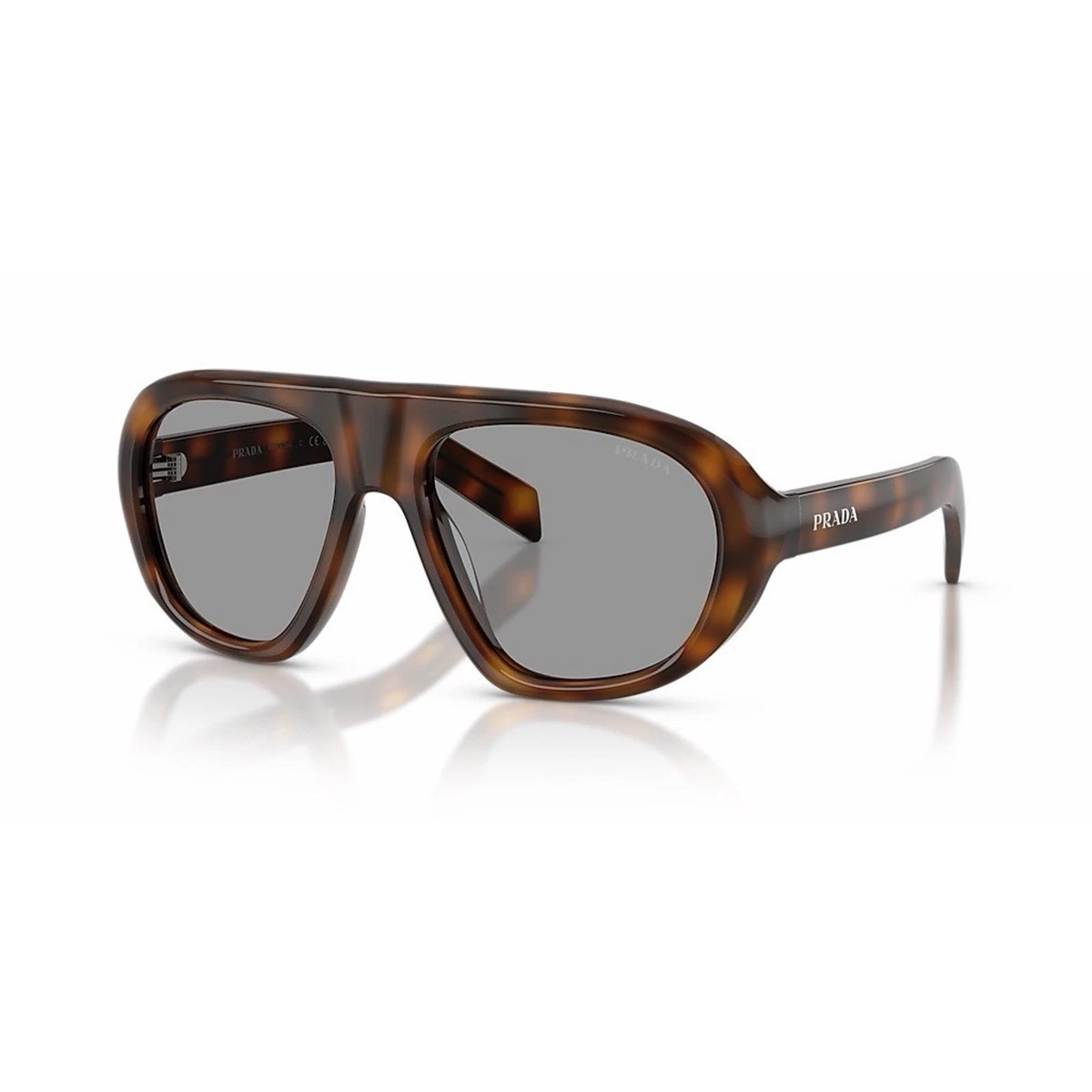 Prada Gray Translucent Oversized Aviator Sunglasses SPR 28R 52-22 PRADA Gray Aviator Sunglasses for Men for sale | eBay main image 4