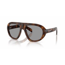 PRADA PR C05S 20D50Q Tortoise Grey Lens Oversized Sunglasses AUTHENTIC
