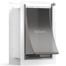 Pet Door for Wall, Steel Frame and Telescoping Tunnel, Aluminum Lock, Double ...