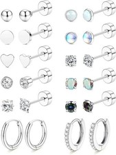 Hypoallergenic Surgical Steel Earrings for Sensitive Ears-20G Flat Back Earrings