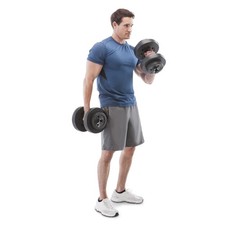 40 Pound Vinyl Dumbbell Set with Adjustable Weights for Weightlifting and Bod...