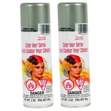 2 Rubie's Bright Color Hairspray Halloween Costume, Silver 2 Oz. Each
