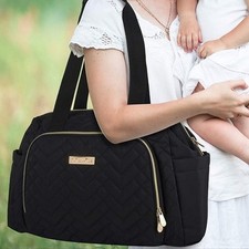 Fisher-Price Harper Bag Tote Travel Diaper Quilted Black