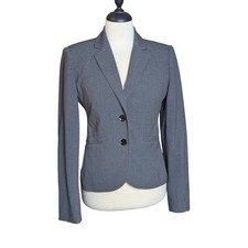 Calvin Klein Women's Size 6 Blazer Jacket Gray Double Button Stretch Lined