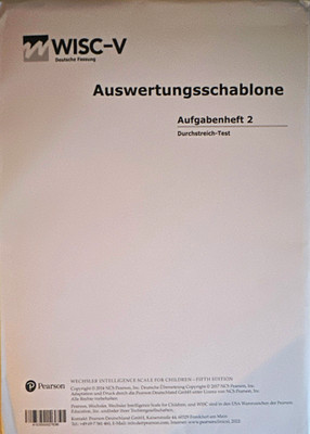 Pearson WISC-V Auswertungsschablone Aufgabenheft 2 Durchstreich-Test Deutsch