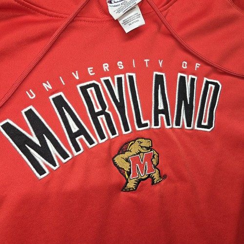 Felpa con cappuccio University of Maryland Terrapins taglia 2XL uomo campione atletica rossa - Foto 3 di 6