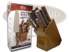 Case xx Knives 9 Piece Kitchen Knife Set Walnut Wood Block Stainless Steel 10249