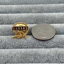 Cunard British Shipping Cruise Line Rope In Knot Gold Tone Pin Pinback #59805