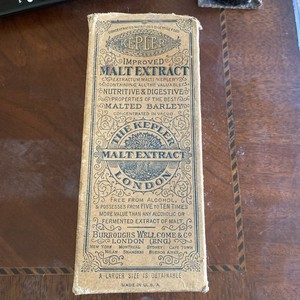 Kepler's Malt Extract, Burroughs Wellcome & Co. Antique Bottle & Original Box