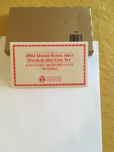 2002 P&D US Mint Set Sealed Unc with Envelopes & COAs 20 Coins Orig Box - Picture 7 of 8