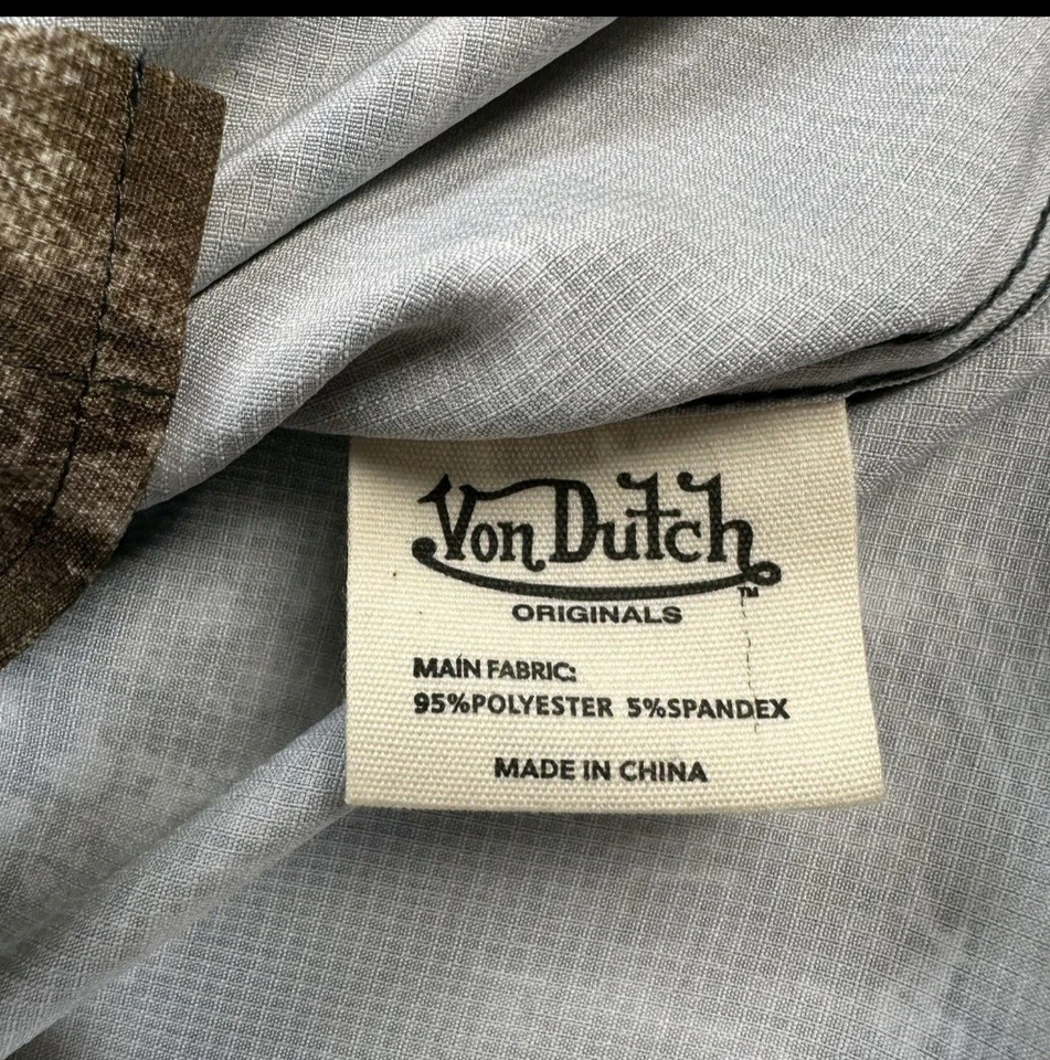 Camisa Von Dutch Para Hombre Pequeña Camuflada Manga Larga Con Botones Caza Bosque Elastizada Foto 3 de 4