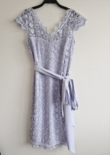 Womens Kaleidoscope Lilac Lace Crochet Spring Wedding Occasion Shift Dress UK 14