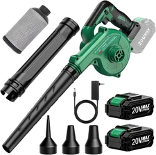 Cordless Leaf Blower Vacuum Combo 4 in 1, 3 Nozzles &3 Modes for Inflation & Def