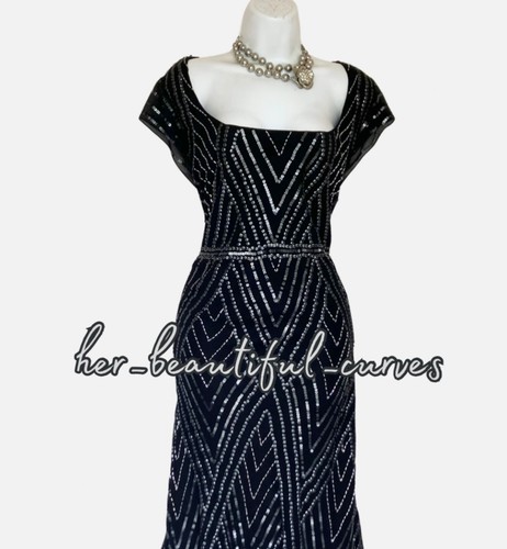 SIMPLY BE SEQUINED BEADED EVENING OCCASION PARTY DRESS SIZE 24 - Picture 5 of 6