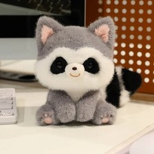 Sit Raccoon Plush Toy 6" Stuffed Animal Toddler Doll Gift Kids