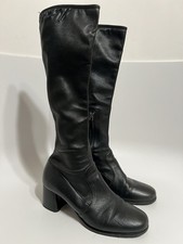 Vtg Prada Black Leather Boots 40