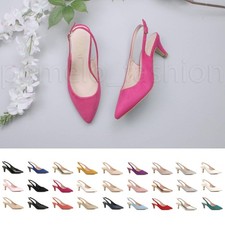 SANDALI DONNA TACCO MEDIO BASSO ANNI 50 60 SMART PARTY SLINGBACK SCARPE MISURA