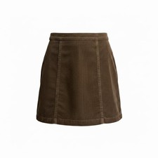 Vintage American Eagle Outfitters Brown Corduroy Mini Skirt Size 10 Academia