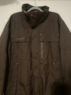 Brown Mens Columbia Jacket omni tech size xl but fits like xxl