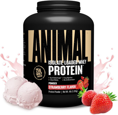 Animal Whey Isolate Protein Powder Strawberry 4 lbs 25g Protein Recovery