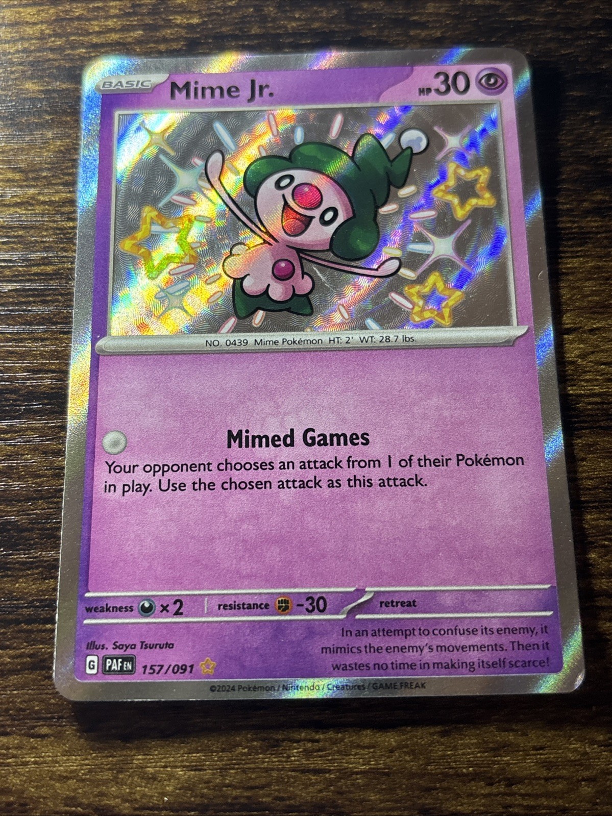 Mime Jr. 157/091 SV: Paldean Fates Holo