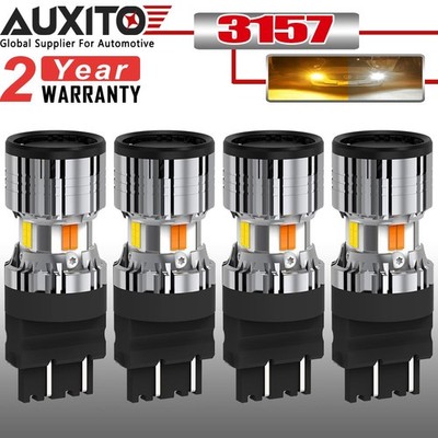 4PCS X 3157 Switchback LED Turn Signal Light Bulbs DRL 4157NA 3457A White Amber