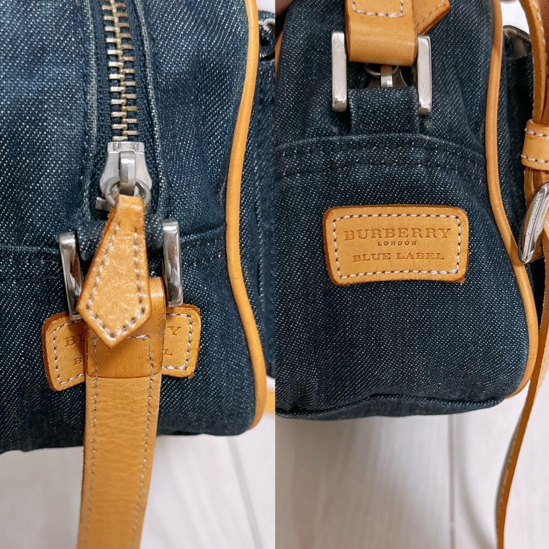 Burberry Blue Label Shoulder Bag Denim Blue Leather Crossbody Bag Compact New thumbnail 5