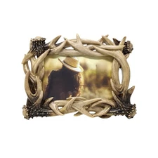 Rustic Deer Antler Picture Frame – 4x6 Woodland Cabin & Lodge Decor