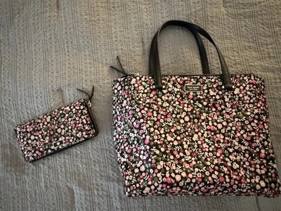 Kate Spade Jana Wildflower Toss Tote Bag and Matching Zip-Around Wallet