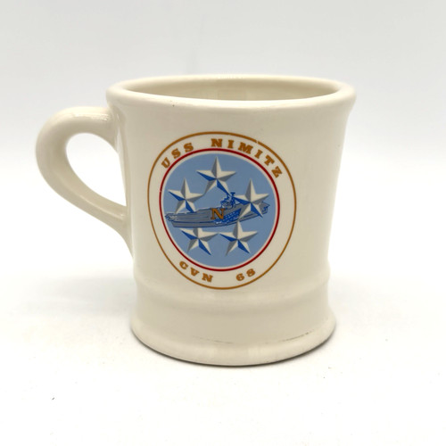 1970s USS NIMITZ CVN-68 US NAVY NUCLEAR TASK CREW MEMBER COFFEE MUG, VINTAGE