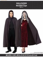 Halloween Hooded Cape Costume Adult One Size Ages 14 By Celebrate