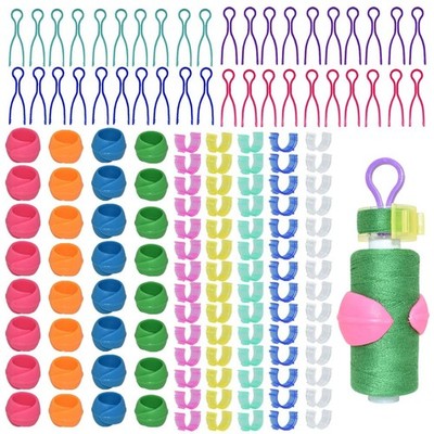 142 Pcs Bobbin Thread Organizing Clips, 70 Bobbin Holder Clips Color Thread C...