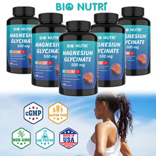 Magnesium Glycinate 500mg 240 Capsules For Sleep Stress Relief Support Bone Lot