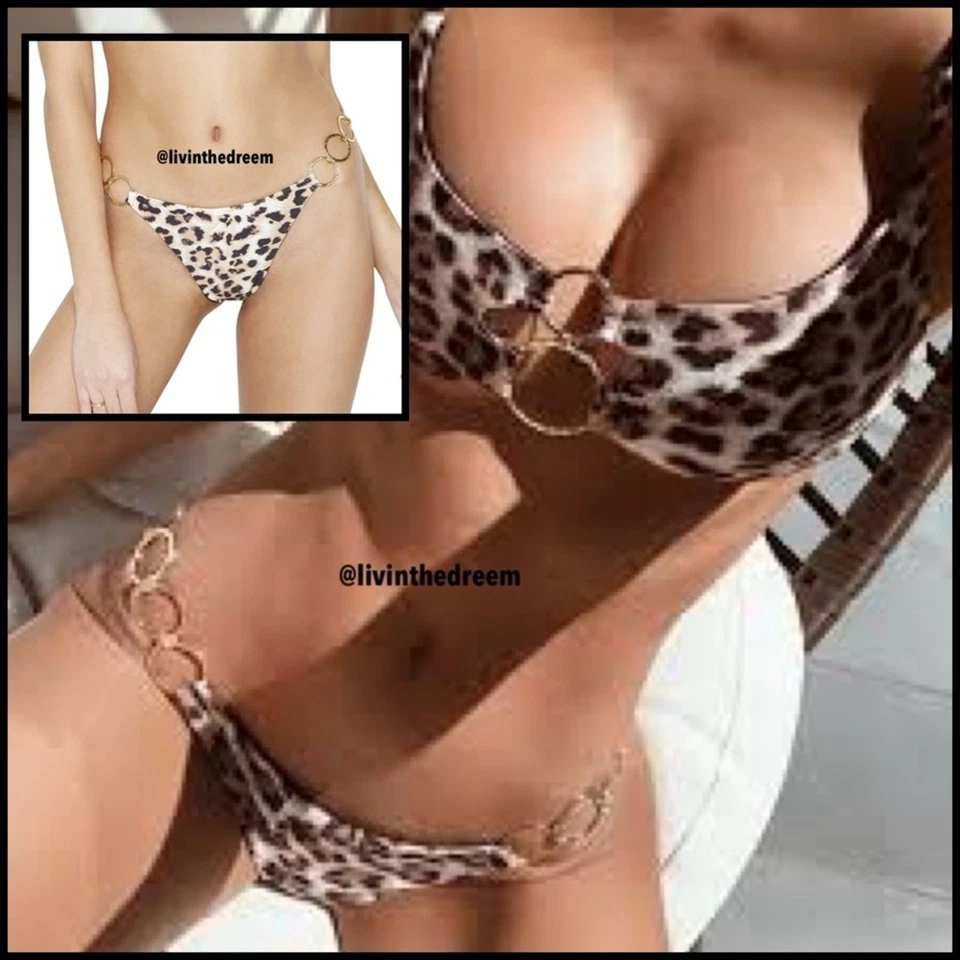 Beach Bunny Lexi Tango Bottom Leopard TAM L $158 - Imagem 2 de 4
