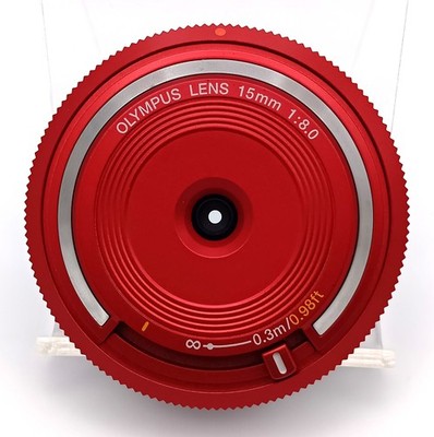 [Near Mint] Olympus Lens 15mm f/8 Red BCL-1580 Body Cap Lens for Pen Camera #20